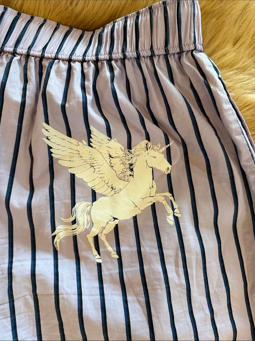 Dressed in Lala Boxer Shorts Magical Creature Purple Lavender Lilac Striped S/M